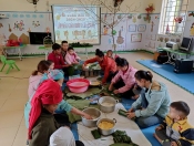 Chương trình: “Trải nghiệm gói bánh chưng – Lễ hội chào xuân đón tết Giáp thìn năm 2024” của Trường Mầm non Họa Mi.